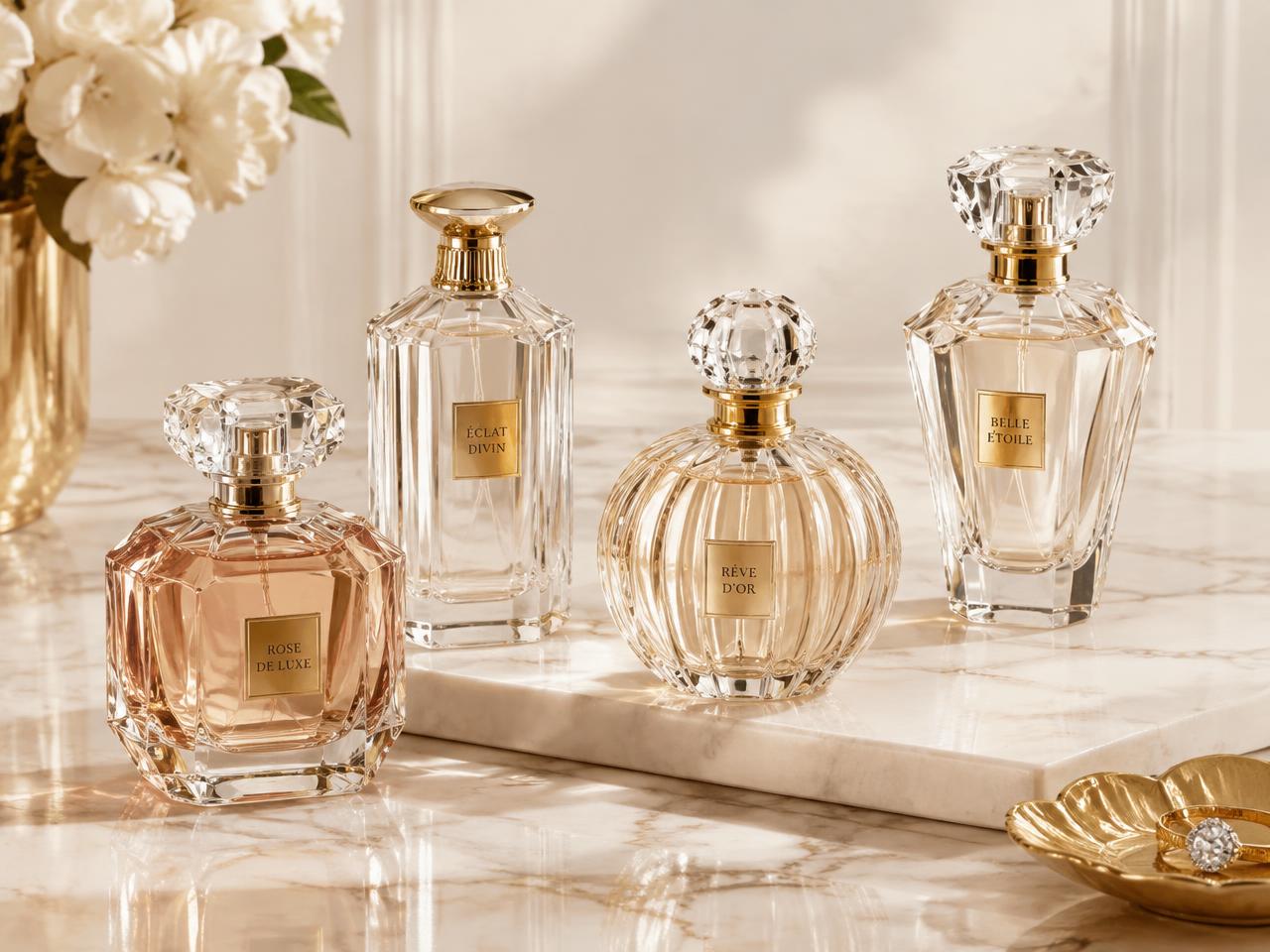 Collection de flacons de parfum et essences